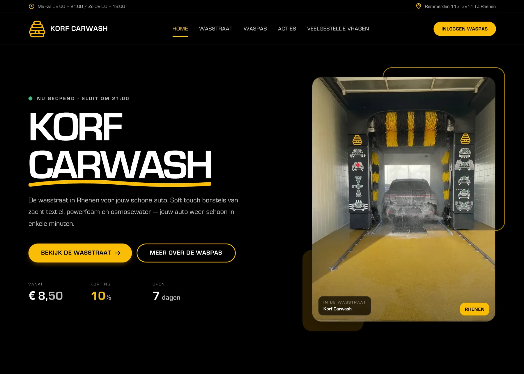 Korf Carwash homepage